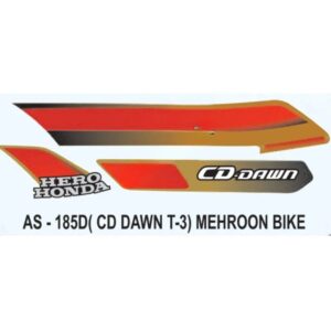 Graphics Sticker Set For Hero Honda Cd Dawn | Type 3 | Mehroon Vehicle | Both Sides
