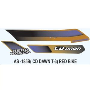 Graphics Sticker Set For Hero Honda Cd Dawn | Type 3 | Red Vehicle | Both Sides