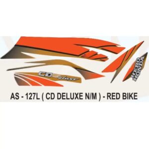 Graphics Sticker Set For Hero Honda Cd Deluxe | New Model | Red Vehicle | Both Sides