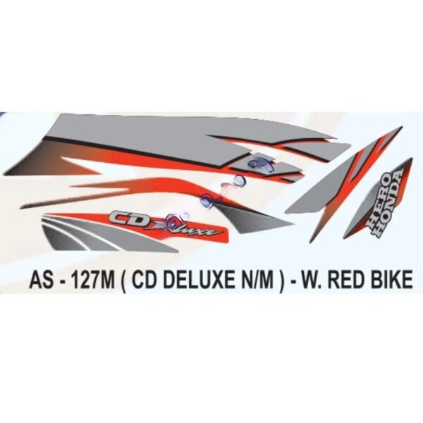 Graphics Sticker Set For Hero Honda Cd Deluxe | New Model | Wine Red Vehicle | Both Sides