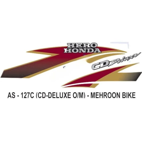 Graphics Sticker Set For Hero Honda Cd Deluxe | Old Model | Mehroon Vehicle | Both Sides