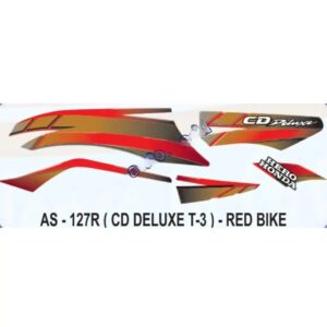 Graphics Sticker Set For Hero Honda Cd Deluxe | Type 3 | Red Vehicle | Both Sides