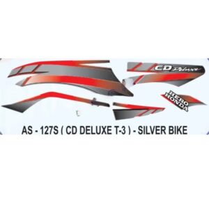 Graphics Sticker Set For Hero Honda Cd Deluxe | Type 3 | Silver Vehicle | Both Sides