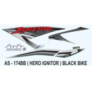 Graphics Sticker Set For Hero Honda Ignitor | Black Vehicle | Both Sides