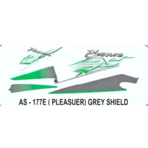 Graphics Sticker Set For Hero Honda Pleasure | Grey Shield Sticker | Both Sides