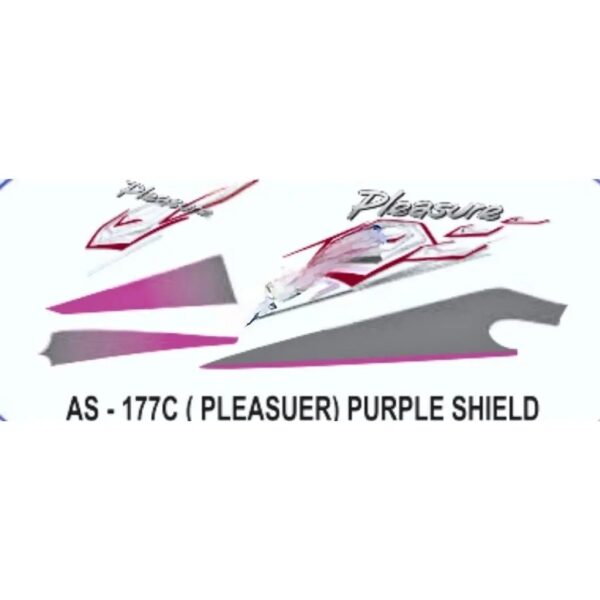 Graphics Sticker Set For Hero Honda Pleasure | Purple Shield Sticker | Both Sides