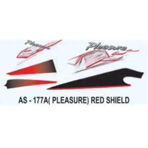 Graphics Sticker Set For Hero Honda Pleasure | Red Shield Sticker | Both Sides