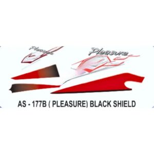Graphics Sticker Set For Hero Honda Pleasure | Type1 | Black Shield Sticker | Both Sides
