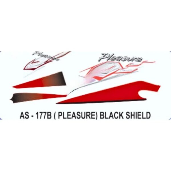 Graphics Sticker Set For Hero Honda Pleasure | Type1 | Black Shield Sticker | Both Sides