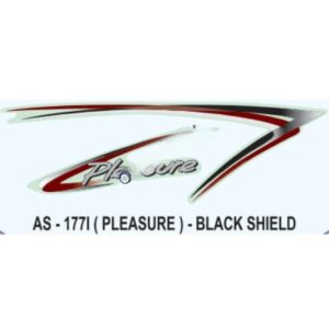 Graphics Sticker Set For Hero Honda Pleasure | Type2 | Black Shield Sticker | Both Sides