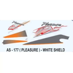 Graphics Sticker Set For Hero Honda Pleasure | White Shield Sticker | Both Sides