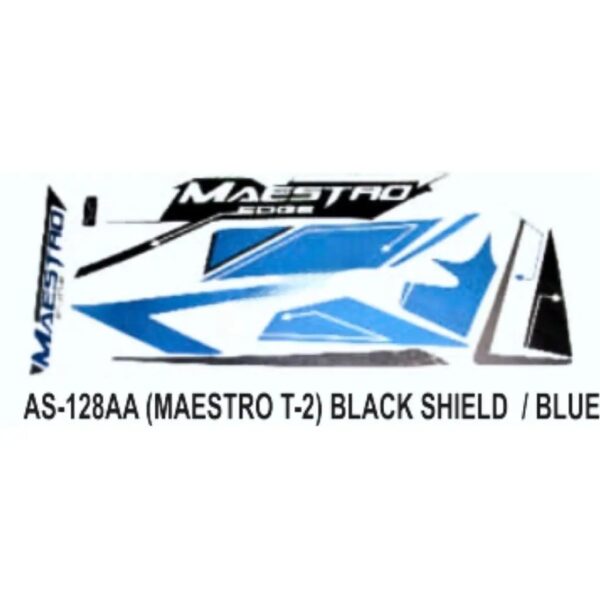 Graphics Sticker Set For Hero Maestro Edge | Type 2 | Black & Blue Sticker | Both Sides
