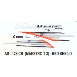 Graphics Sticker Set For Hero Maestro Edge | Type 3 | Red Vehicle | Both Sides