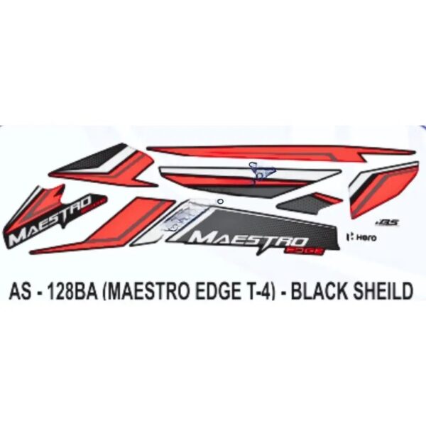 Graphics Sticker Set For Hero Maestro Edge | Type 4 | Black & Blue Sticker | Both Sides