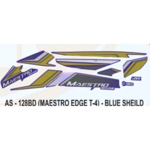 Graphics Sticker Set For Hero Maestro Edge | Type 4 | Blue Shield Sticker | Both Sides