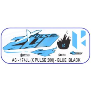 Graphics Sticker Set For Hero Xpulse 200 | 4v | Blue & Black Sticker | Both Sides