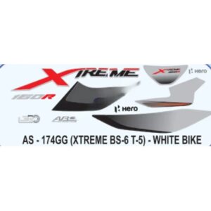 Graphics Sticker Set For Hero Xtreme 160r Bs6 | Type 5 | White Vehicle | Both Sides