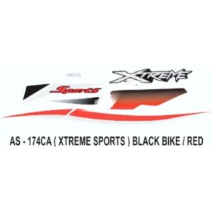 Graphics Sticker Set For Hero Xtreme Sports | Black Vehicle | Red Sticker | Both Sides