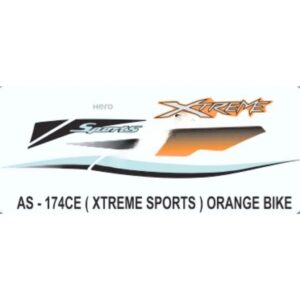 Graphics Sticker Set For Hero Xtreme Sports | Orange Vehicle | Both Sides