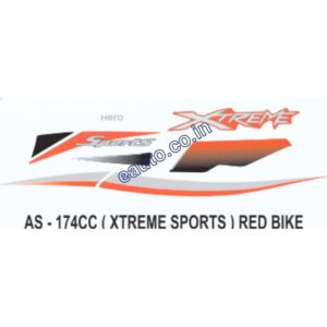 Graphics Sticker Set For Hero Xtreme Sports | Red Vehicle | Both Sides