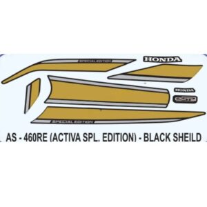 Graphics Sticker Set For Honda Activa | Special Edition | Black Shield Sticker | Both Sides