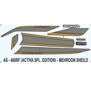 Graphics Sticker Set For Honda Activa | Special Edition | Mehroon Shield Sticker | Both Sides