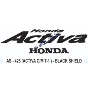 Graphics Sticker Set For Honda Activa | Type 1 | Old Model | Black Shield Sticker | Both Sides
