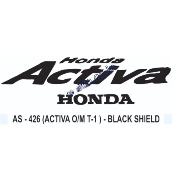Graphics Sticker Set For Honda Activa | Type 1 | Old Model | Black Shield Sticker | Both Sides