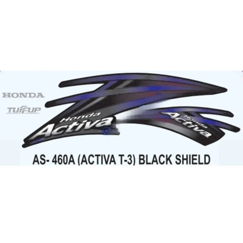 Graphics Sticker Set For Honda Activa | Type 3 | Black Shield Sticker | Both Sides