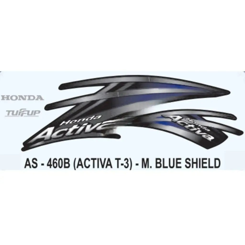 Graphics Sticker Set For Honda Activa | Type 3 | Blue Shield Sticker | Both Sides
