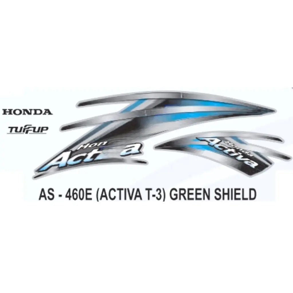 Graphics Sticker Set For Honda Activa | Type 3 | Green Shield Sticker | Both Sides