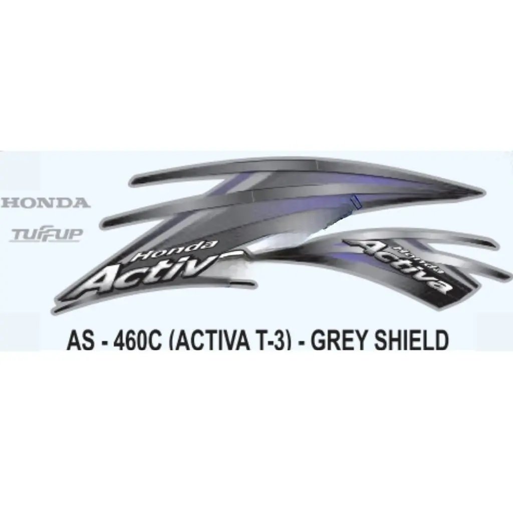 Graphics Sticker Set For Honda Activa | Type 3 | Grey Shield Sticker | Both Sides