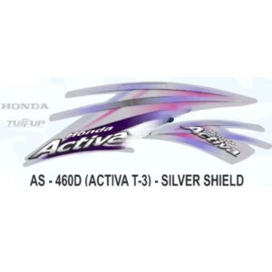 Graphics Sticker Set For Honda Activa | Type 3 | Silver Shield Sticker | Both Sides