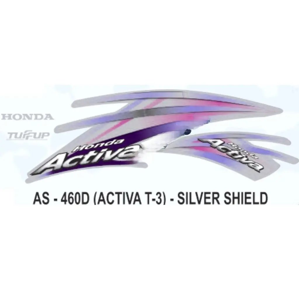 Graphics Sticker Set For Honda Activa | Type 3 | Silver Shield Sticker | Both Sides