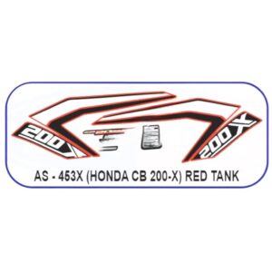 Graphics Sticker Set For Honda Cb 200x | Red Tank Sticker | Both Sides