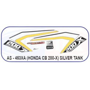 Graphics Sticker Set For Honda Cb 200x | Silver Tank Sticker | Both Sides