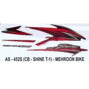 Graphics Sticker Set For Honda Cb Shine | Type 1 | Mehroon Vehicle | Both Sides