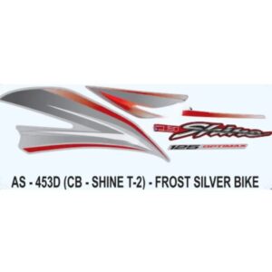 Graphics Sticker Set For Honda Cb Shine | Type 2 | Frost Silver Vehicle | Both Sides
