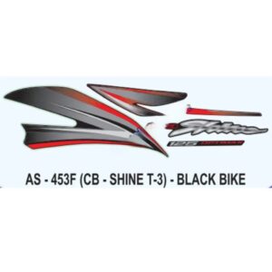Graphics Sticker Set For Honda Cb Shine | Type 3 | Black Vehicle | Both Sides