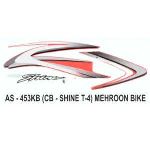 Graphics Sticker Set For Honda Cb Shine | Type 4 | Mehroon Vehicle | Both Sides