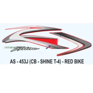 Graphics Sticker Set For Honda Cb Shine | Type 4 | Red Vehicle | Both Sides