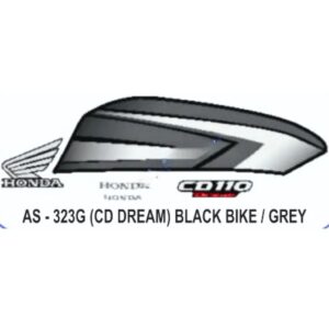 Graphics Sticker Set For Honda Cd 110 Dream | Black Vehicle | Grey Sticker | Both Sides