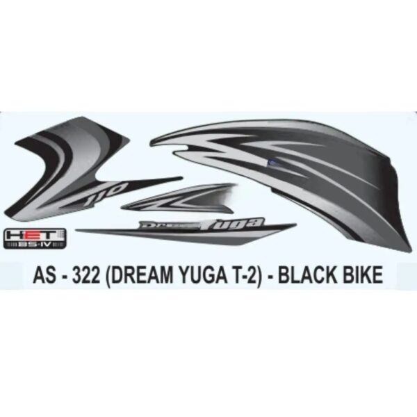 Graphics Sticker Set For Honda Dream Yuga 110 | Het Bs4 Type 2 | Black Vehicle | Both Sides