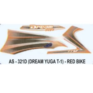 Graphics Sticker Set For Honda Dream Yuga 110 | Type 1 | Red Vehicle | Both Sides