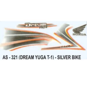 Graphics Sticker Set For Honda Dream Yuga 110 | Type 1 | Silver Vehicle | Both Sides