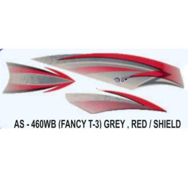 Graphics Sticker Set For Honda Fancy | Type 3 | Grey & Red Sticker | Both Sides