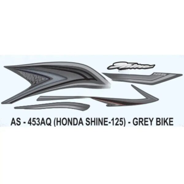 Graphics Sticker Set For Honda Shine 125 | Grey Vehicle | Both Sides