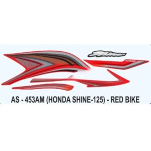 Graphics Sticker Set For Honda Shine 125 | Red Vehicle | Both Sides