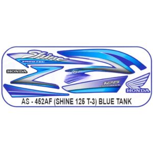 Graphics Sticker Set For Honda Shine 125 | Type 3 | Blue Tank Sticker | Both Sides