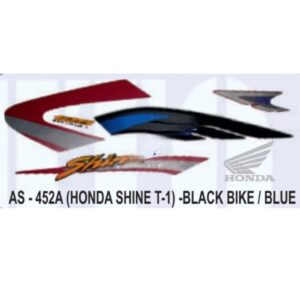 Graphics Sticker Set For Honda Shine | Type 1 | Black Vehicle | Blue Sticker | Both Sides